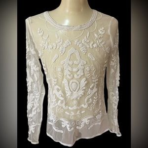 Beautiful sheer blouse with embroidery